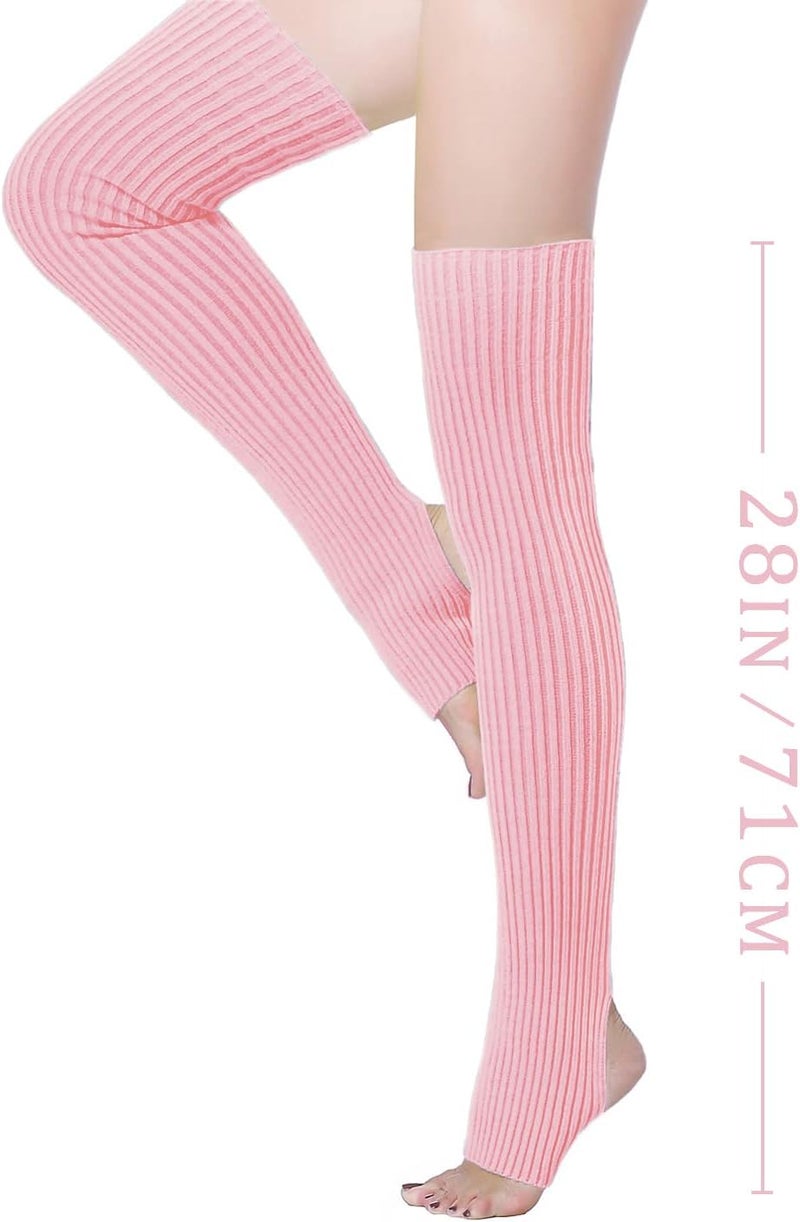 v28 Long Leg Warmer, Women’s Men 80s Party Ribbed Knit Dance Sports - Image 2